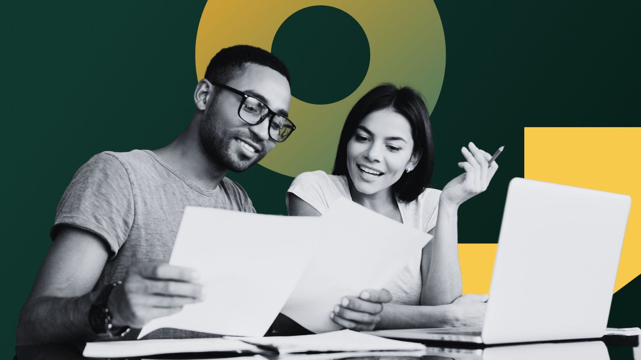 man-and-woman-working-together-looking-at-papers